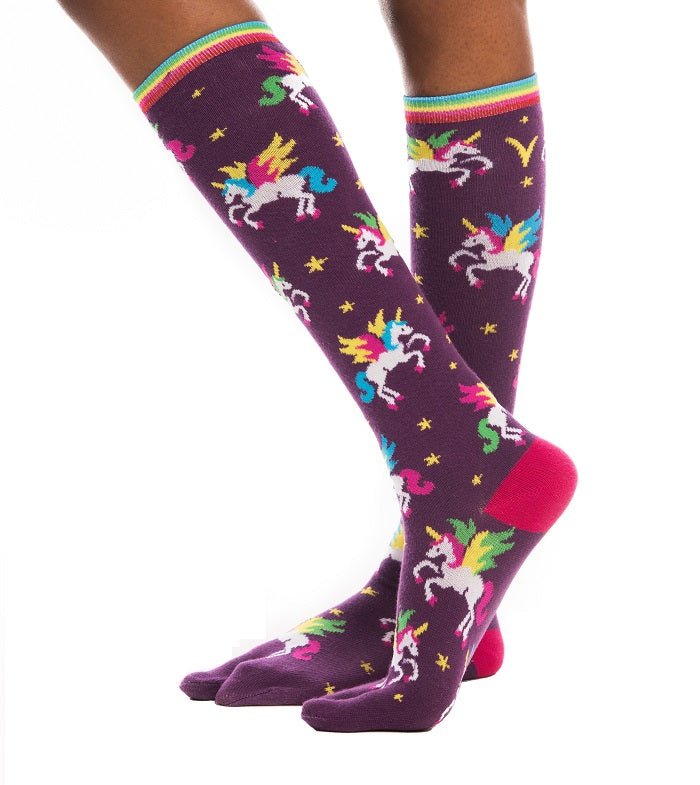 1 Pair - V-Toe Flip-Flop Tabi Socks - Fun Unicorn Style - Drakoi Marketplace