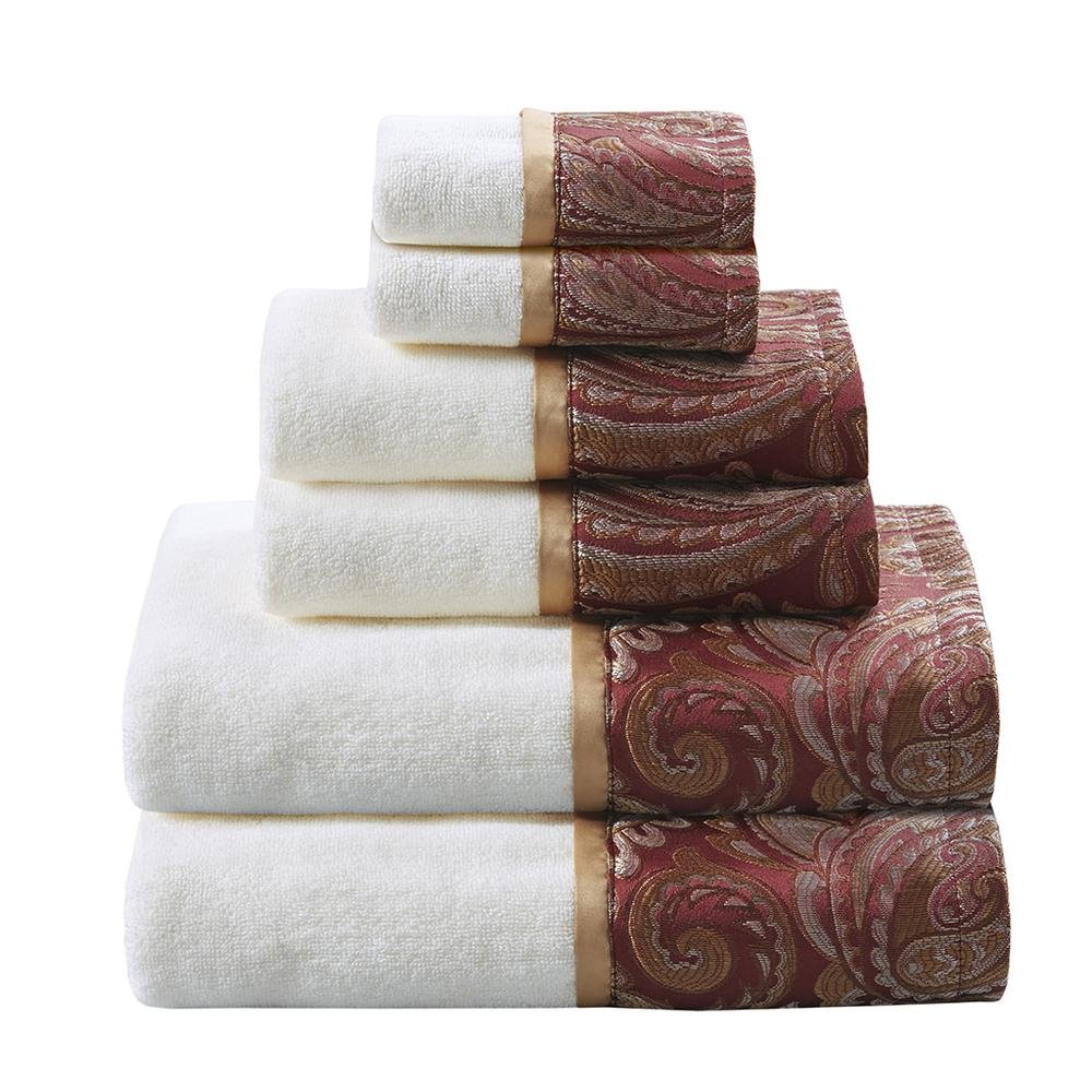 100% Cotton 6 Piece Jacquard Towel Set, MP73-7450 - Drakoi Marketplace