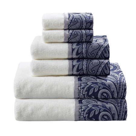 100% Cotton 6 Piece Jacquard Towel Set, MP73-7451 - Drakoi Marketplace