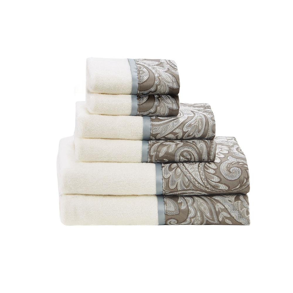 100% Cotton 6 Piece Jacquard Towel Set,MP73-5310 - Drakoi Marketplace