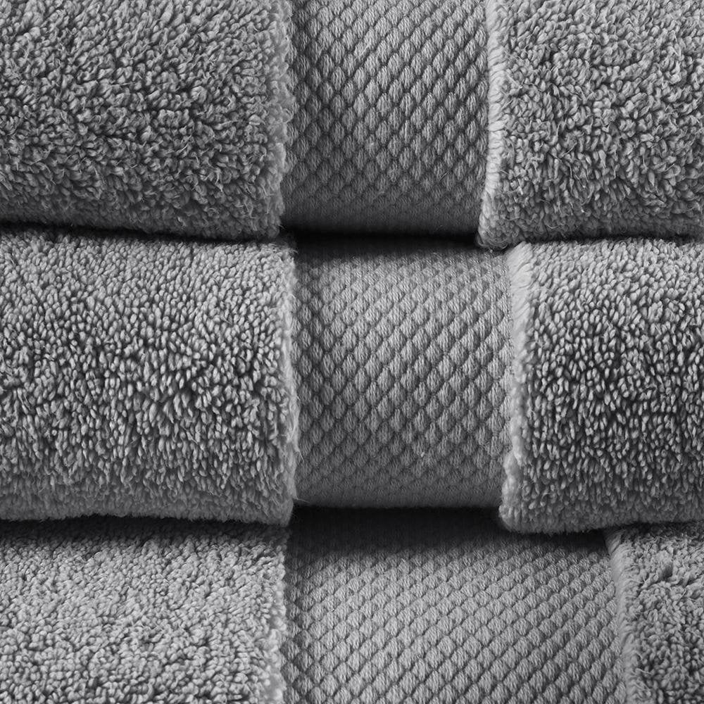 100% Cotton 6 Piece Towel Set, Dark Grey - Drakoi Marketplace