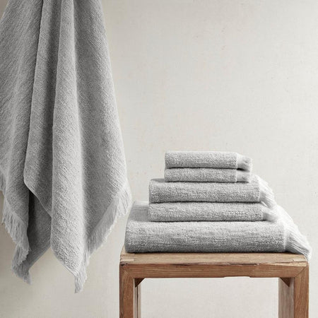 100% Cotton Dobby 6pcs Towel Set - Drakoi Marketplace