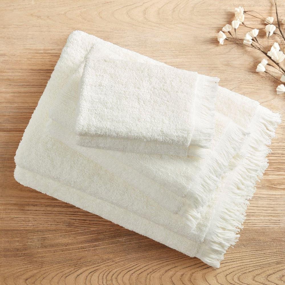 100% Cotton Dobby 6pcs Towel Set Ivory II73-1256 - Drakoi Marketplace