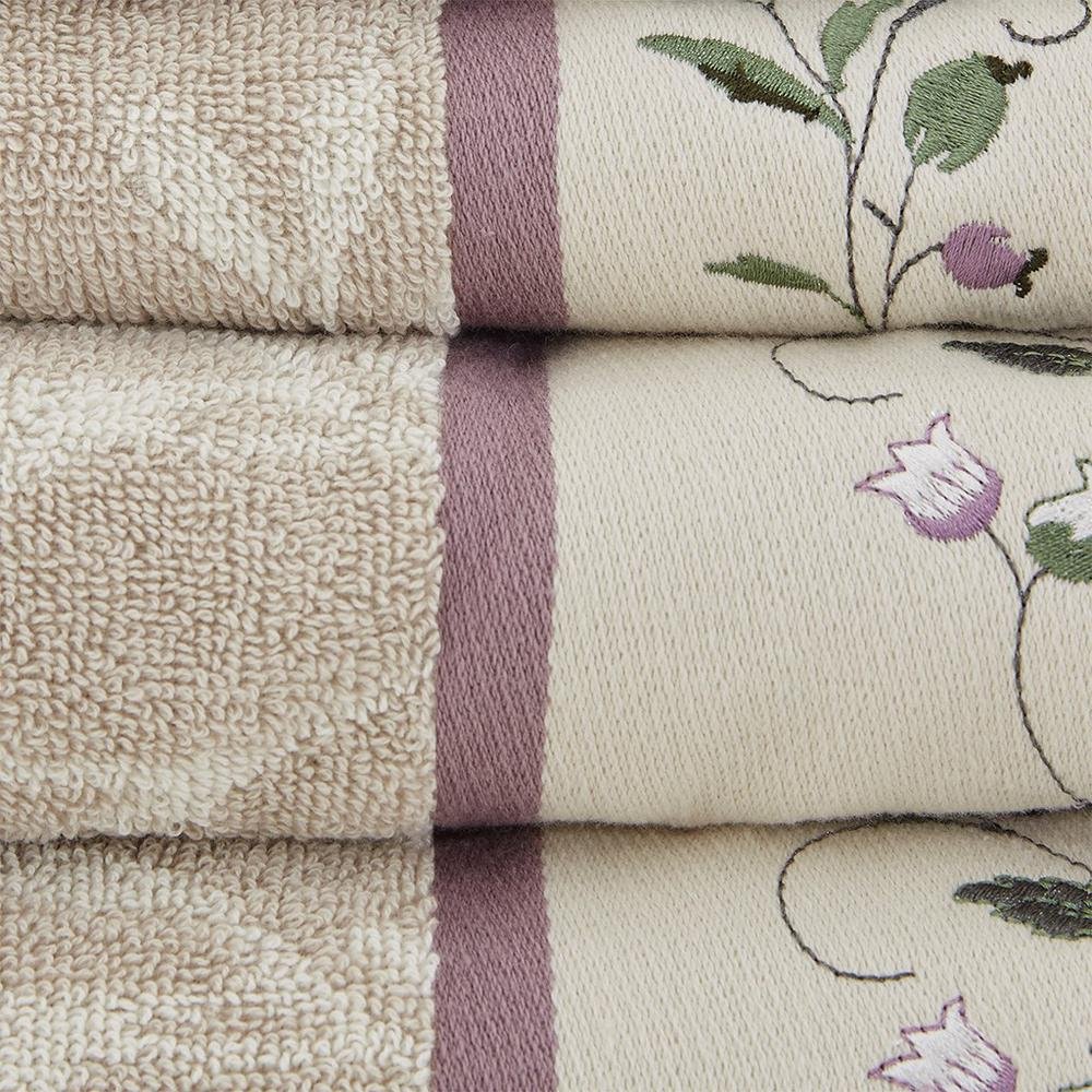 100% Cotton Jacquard Embroidered 6pcs Towel Set - Drakoi Marketplace