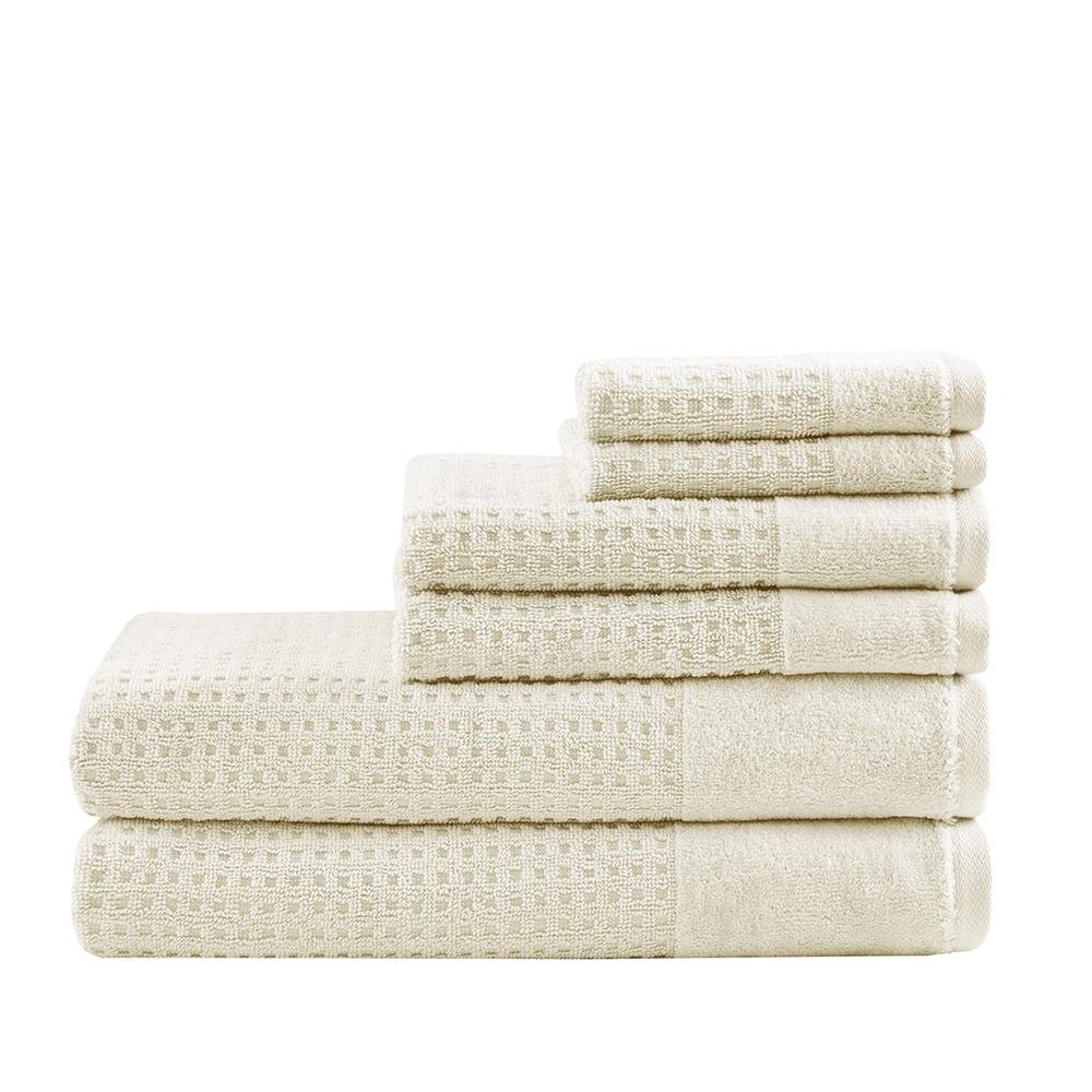 100% Cotton Waffle 6pcs Towel Set - Drakoi Marketplace