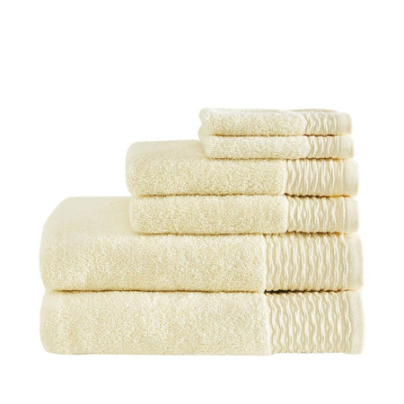 100% Cotton Wavy Border 6pcs Towel Set, MP73-5713 - Drakoi Marketplace