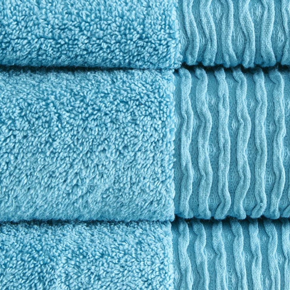 100% Cotton Wavy Border 6pcs Towel Set, MP73-5715 - Drakoi Marketplace