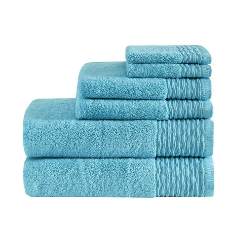 100% Cotton Wavy Border 6pcs Towel Set, MP73-5715 - Drakoi Marketplace