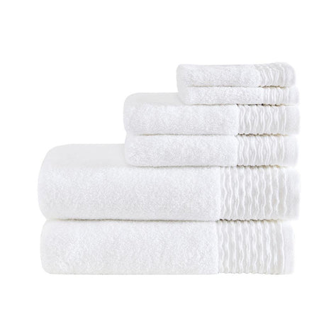 100% Cotton Wavy Border 6pcs Towel Set, MP73-5716 - Drakoi Marketplace