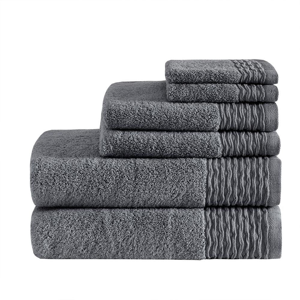 100% Cotton Wavy Border 6pcs Towel Set, MP73-5716 - Drakoi Marketplace