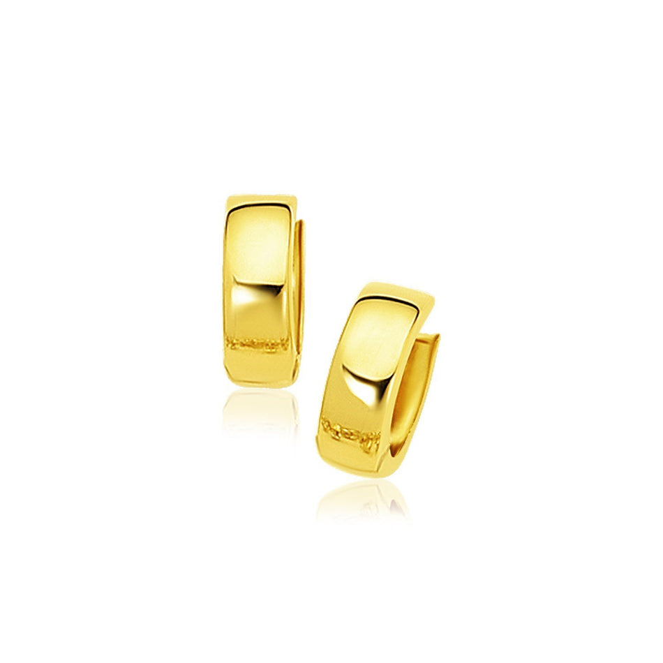 10k Yellow Gold Snuggable Hoop Earrings - Drakoi Marketplace