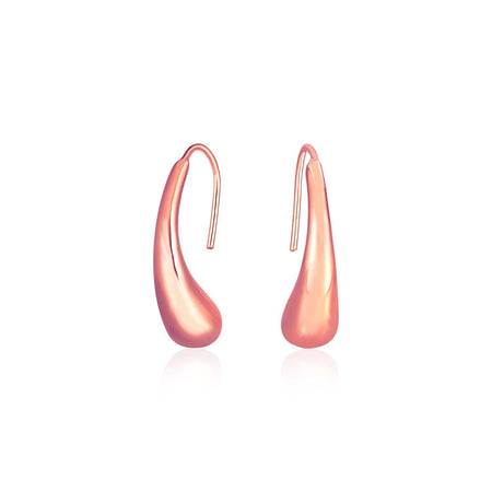 14k Rose Gold Puffed Teardrop Earrings - Drakoi Marketplace