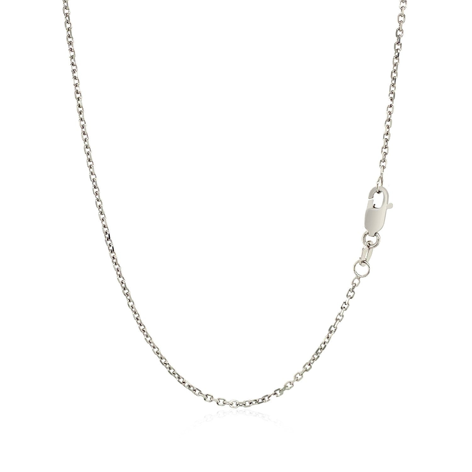 14k White Gold 20 inch Lariat Necklace with Diamonds - Drakoi Marketplace