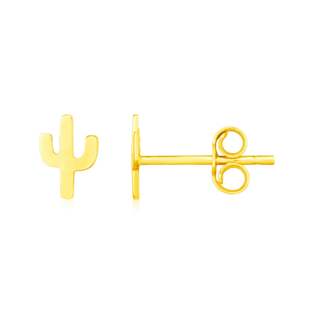 14K Yellow Gold Cactus Earrings - Drakoi Marketplace