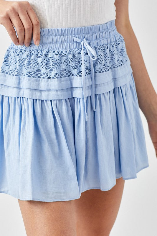 Trim Lace with Folded Detail Skirt