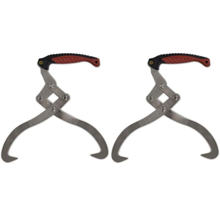 2 pcs Log Tongs with TPR Handle, 141270 - Drakoi Marketplace