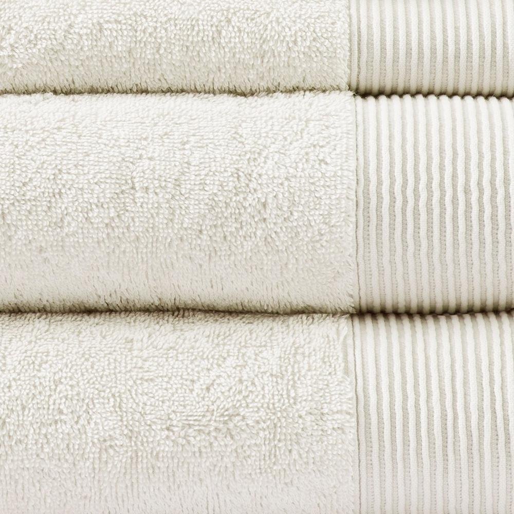 20% Tencel/Lyocel 75% Cotton 5% Silverbac 6pcs Towel Set Ivory 30x56"(2)/16x28"(2)/13x13"(2) - Drakoi Marketplace