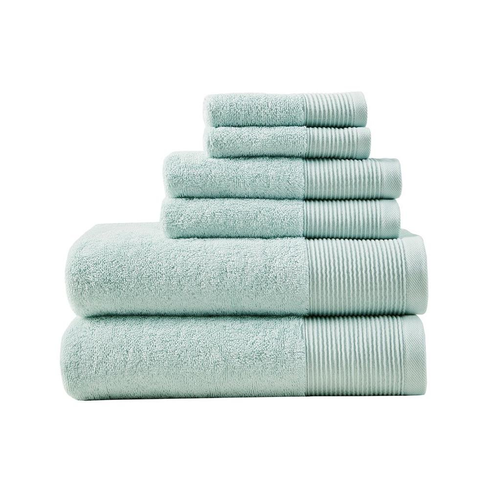 20% Tencel/Lyocel 75% Cotton 5% Silverbac 6pcs Towel Set Seafoam 30x56"(2)/16x28"(2)/13x13"(2) - Drakoi Marketplace