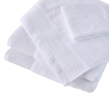 20% Tencel/Lyocel 75% Cotton 5% Silverbac 6pcs Towel Set White 30x56"(2)/16x28"(2)/13x13"(2) - Drakoi Marketplace