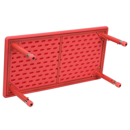 24''W x 48''L Rectangular Red Plastic Height Adjustable Activity Table - Drakoi Marketplace