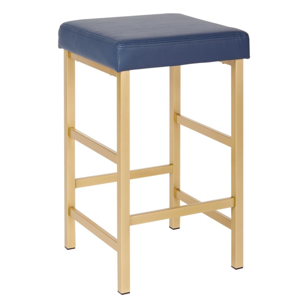 26" Gold Backless Stool - Drakoi Marketplace