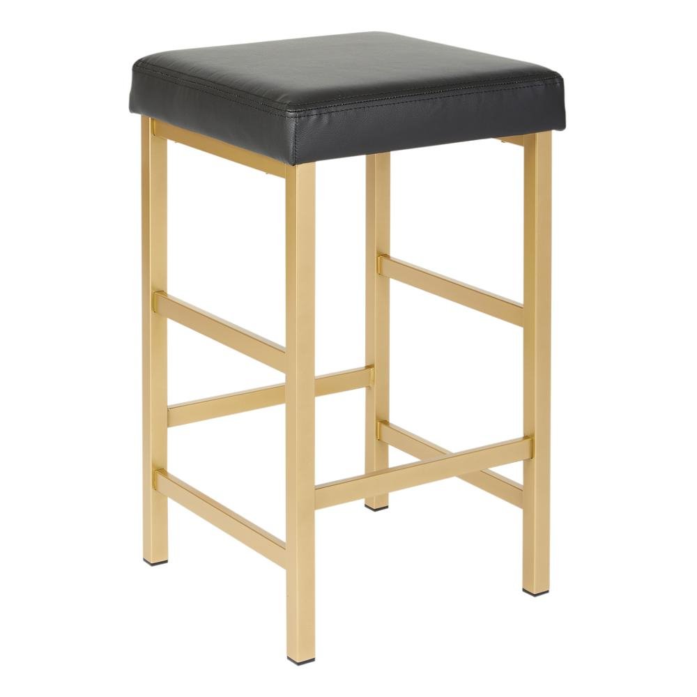 26" Gold Backless Stool - Drakoi Marketplace