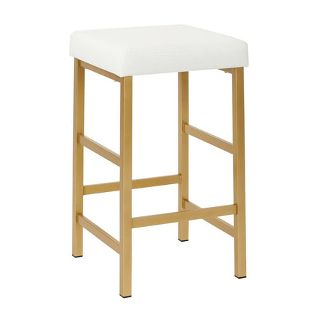 26" Gold Backless Stool - Drakoi Marketplace