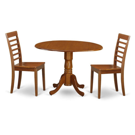 3 Pc Kitchen Table set-round Kitchen Table plus 2 dinette Chairs - Drakoi Marketplace