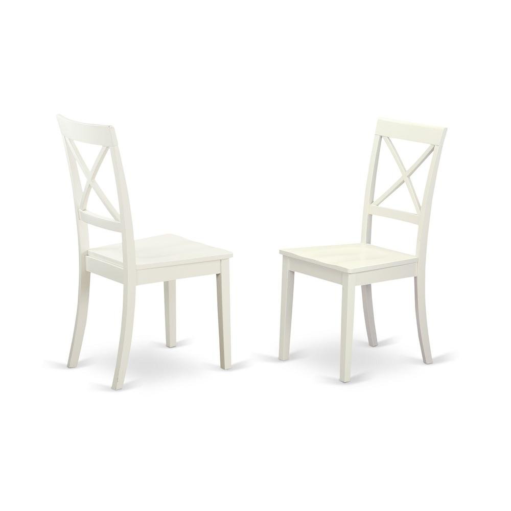 3 Pcsquare Kitchen Table and 2 Wood Kitchen Dining Chairs in Linen White - Drakoi Marketplace