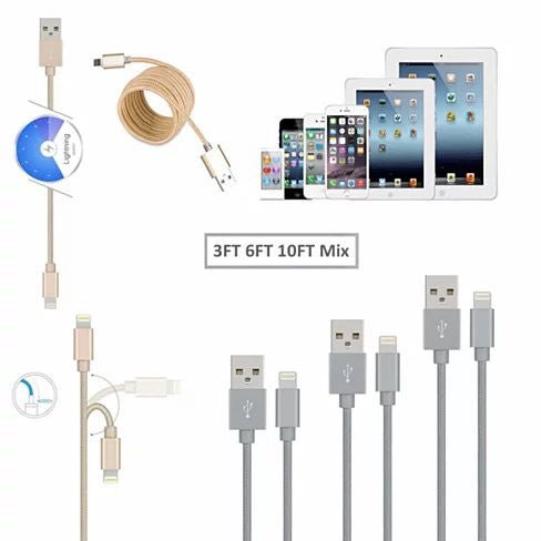 3 to Tango Apple or Android Charging Cables 3ft - 6ft - 10ft All 3 included. - Drakoi Marketplace