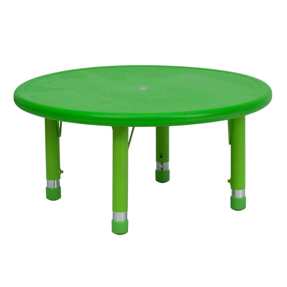 33'' Round Green Plastic Height Adjustable Activity Table - Drakoi Marketplace