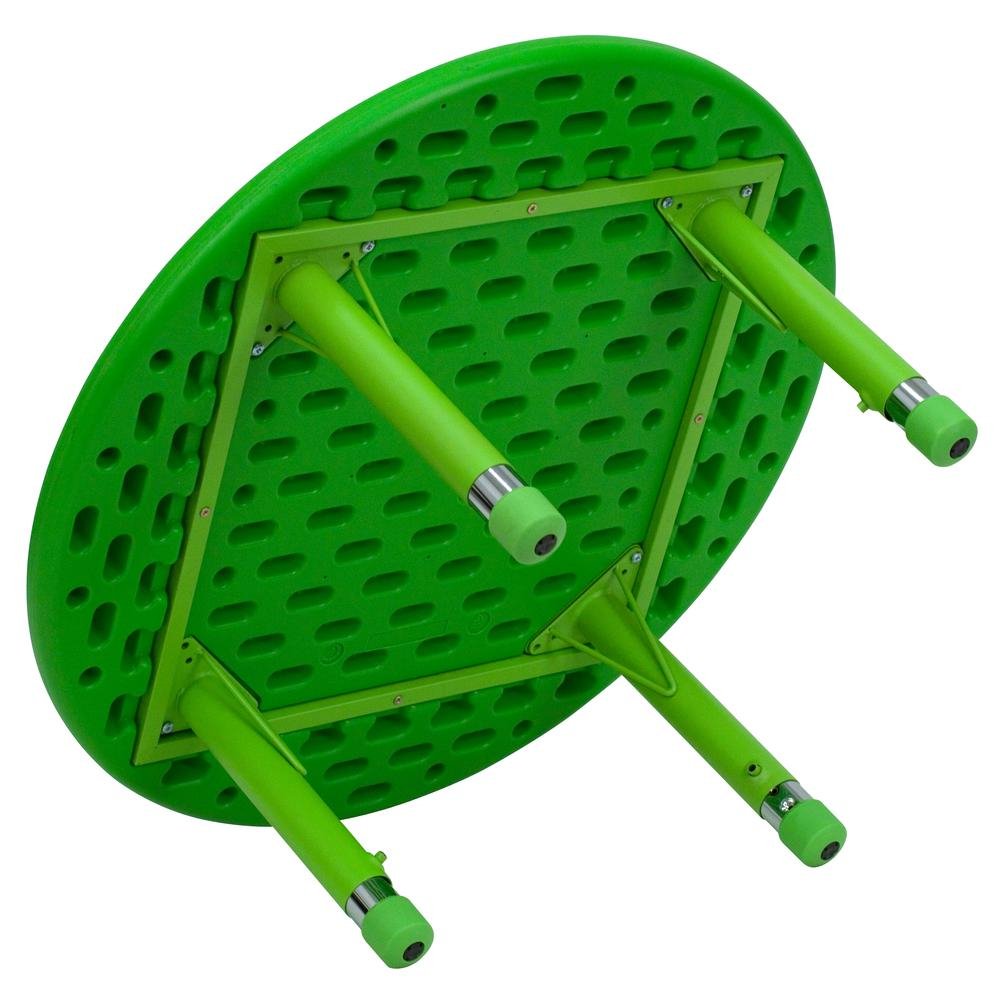 33'' Round Green Plastic Height Adjustable Activity Table - Drakoi Marketplace