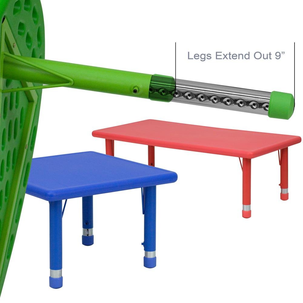 33'' Round Green Plastic Height Adjustable Activity Table - Drakoi Marketplace