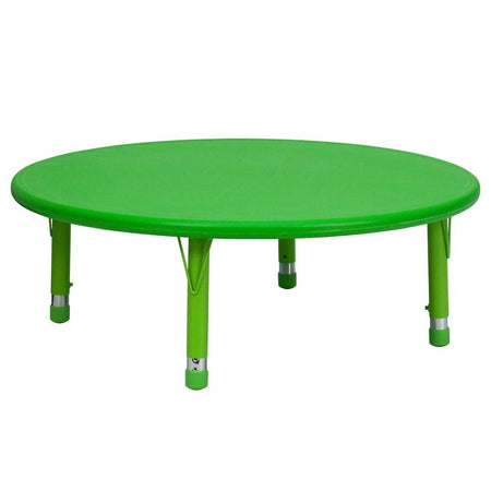 45'' Round Green Plastic Height Adjustable Activity Table - Drakoi Marketplace