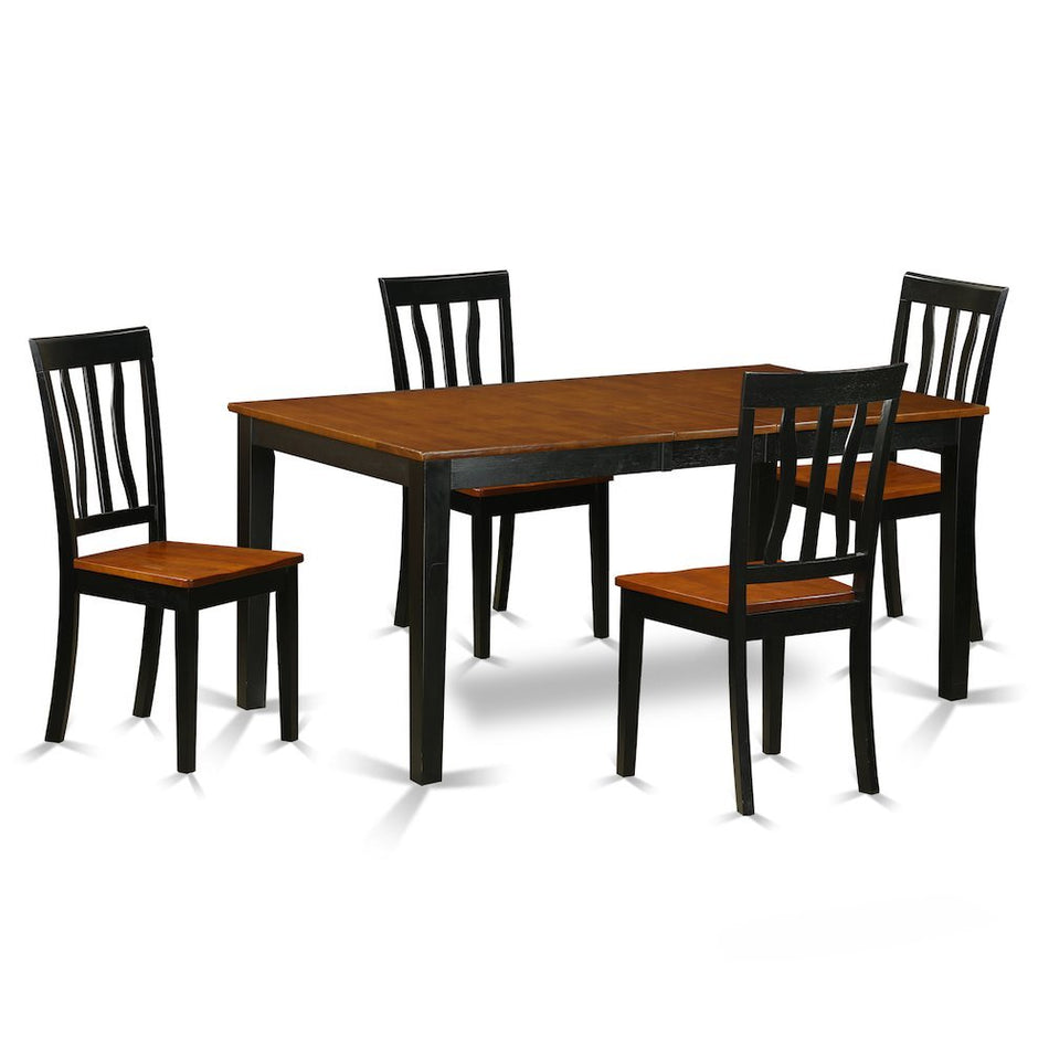 5 PC Kitchen Table set-Dining Table and 4 Wood Kitchen Chairs - Drakoi Marketplace