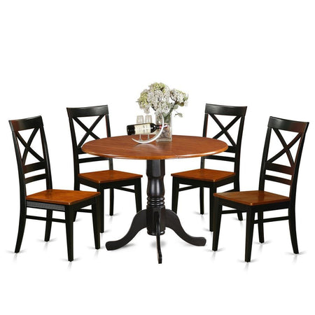 5 PC Kitchen Table set-Dining Table and 4 Wooden Kitchen Chairs - Drakoi Marketplace