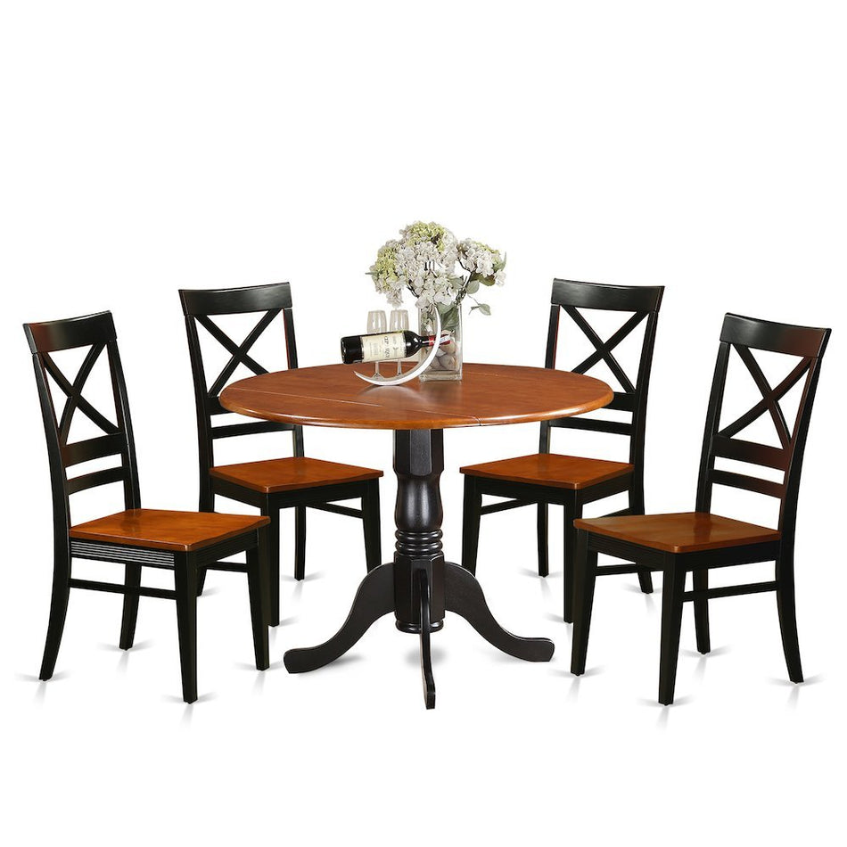 5 PC Kitchen Table set-Dining Table and 4 Wooden Kitchen Chairs - Drakoi Marketplace