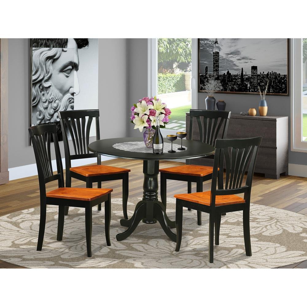 5 PC Kitchen Table set-Dining Table and 4 Wooden Kitchen Chairs - Drakoi Marketplace