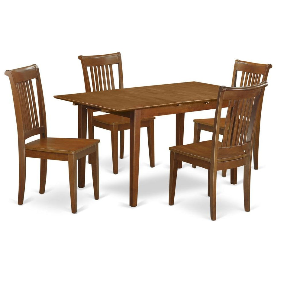 5 PC Kitchen Table set Table with Leaf and 4 Kitchen Chairs - Drakoi Marketplace