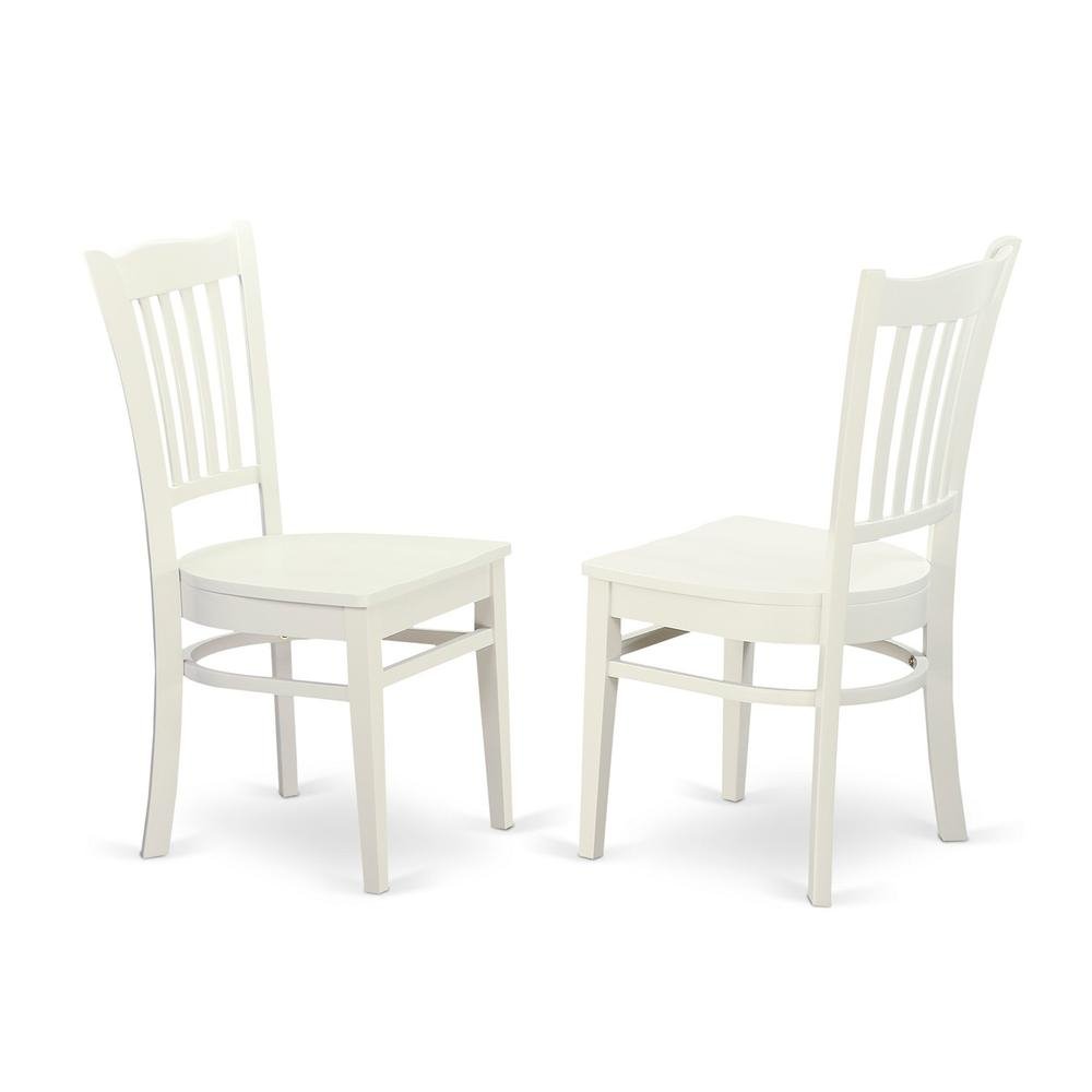 5 Pc set with a Kitchen Table and 4 Wood Kitchen Chairs in Linen White. - Drakoi Marketplace