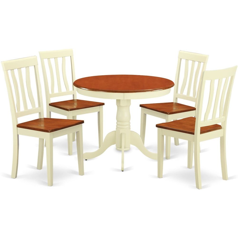 5 PC small Kitchen Table and Chairs set-Kitchen Table plus 4 Kitchen Dining Chairs - Drakoi Marketplace