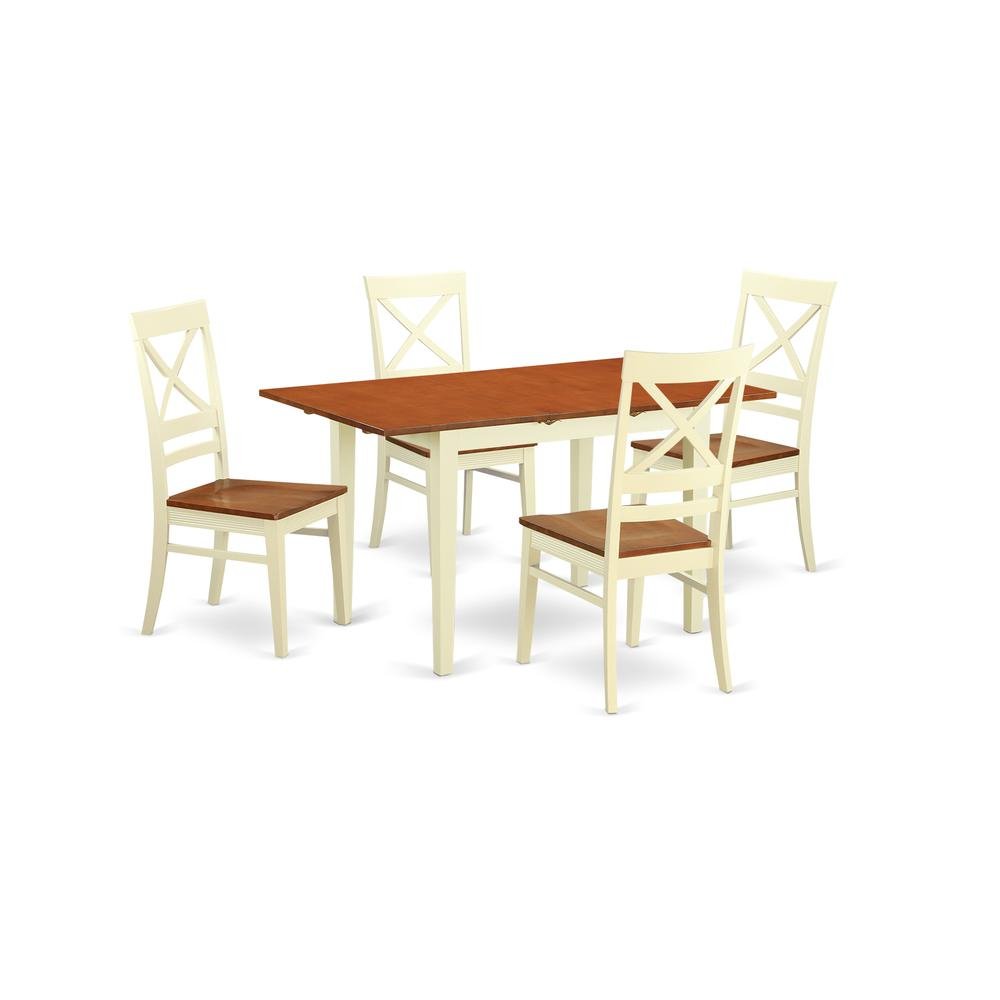 5 Pc small Kitchen Table set for 4-Table and 4 Kitchen Chairs - Drakoi Marketplace