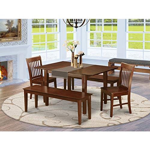 5 Pc small Kitchen Table set - Table with 2 Kitchen Chairs and 2 Benches - Drakoi Marketplace