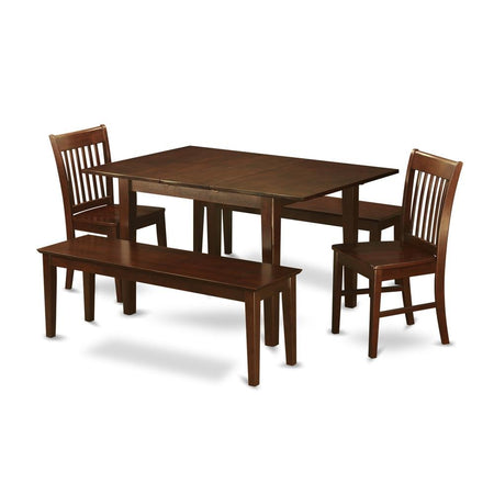 5 Pc small Kitchen Table set - Table with 2 Kitchen Chairs and 2 Benches - Drakoi Marketplace