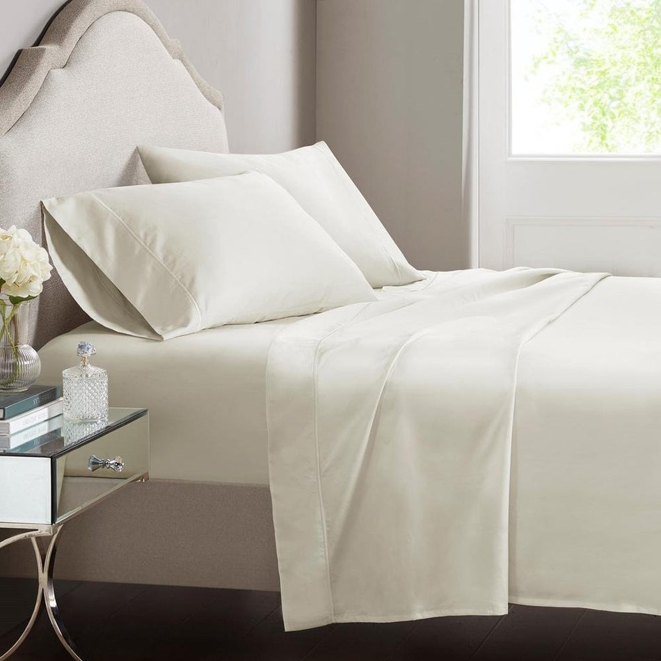 500TC Cotton Sheet Set, 102x108, Ivory, Cal King1 - Drakoi Marketplace