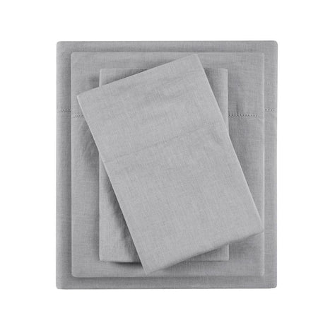 55% Cotton 45% Linen Sheet Set in Gray - Drakoi Marketplace