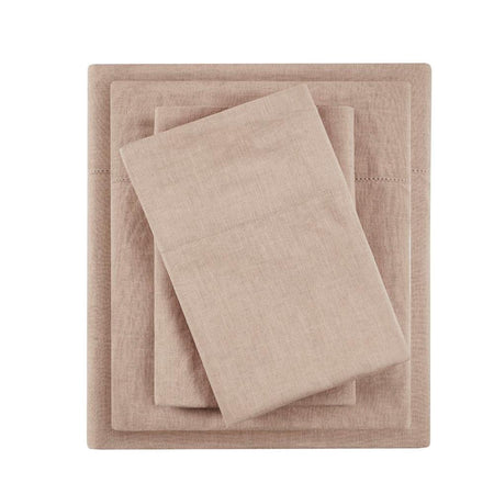 55% Cotton 45% Linen Sheet Set - Warm Taupe - Drakoi Marketplace