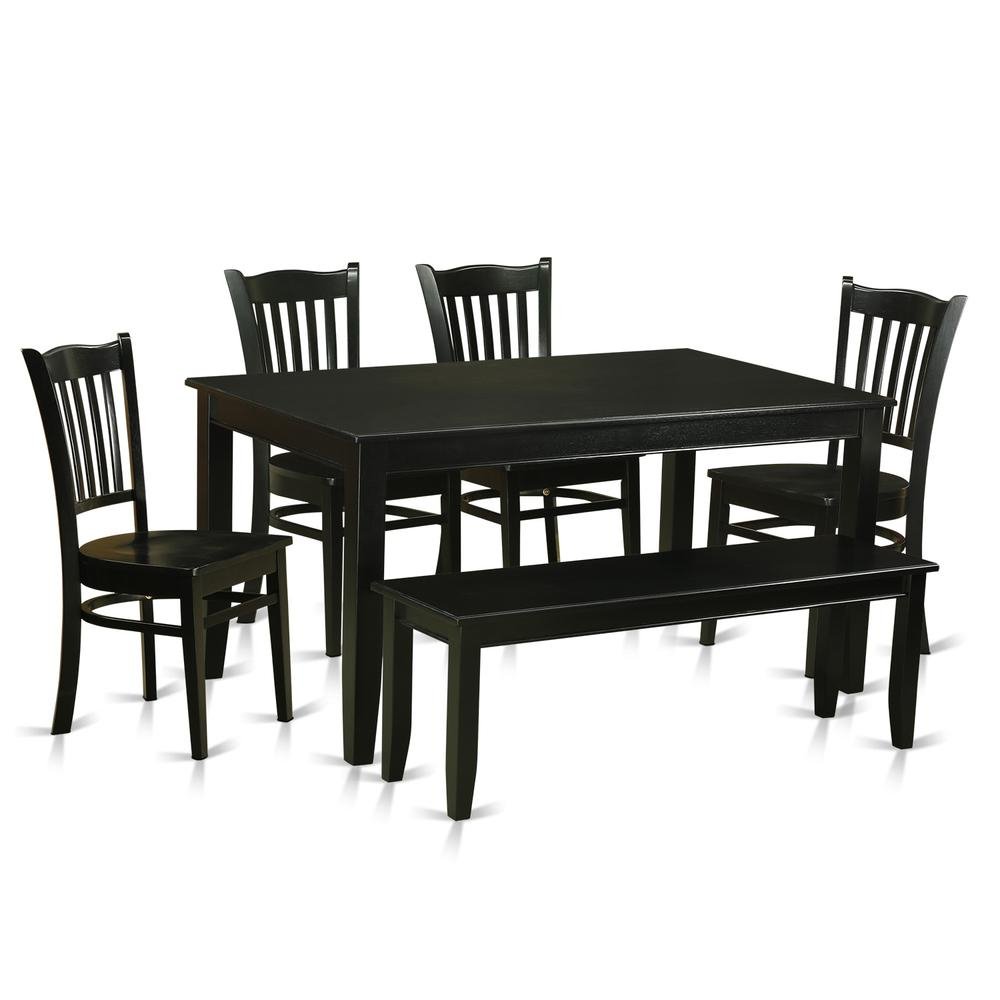 6-Pc Dining room set- Kitchen Table and 4 Kitchen Dining Chairs and Bench - Drakoi Marketplace