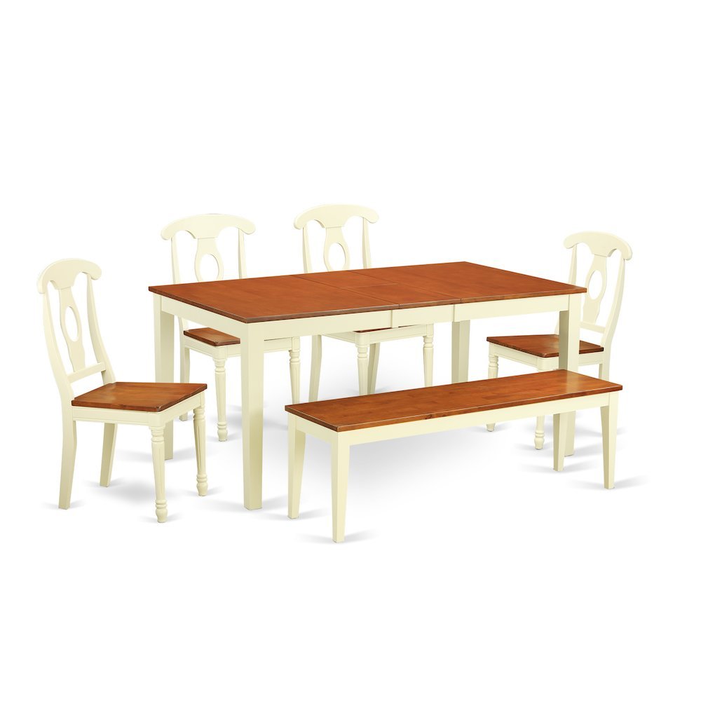 6-Pc Dining room set - Kitchen Table and 4 Kitchen Dining Chairs and Bench - Drakoi Marketplace