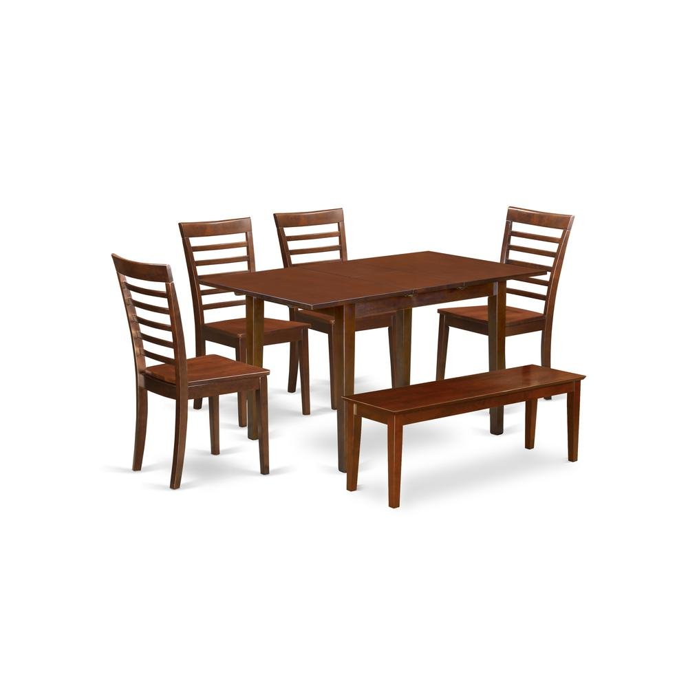 6 Pc Kitchen dinette set - Table and 4 Kitchen Dining Chairs plus Bench - Drakoi Marketplace